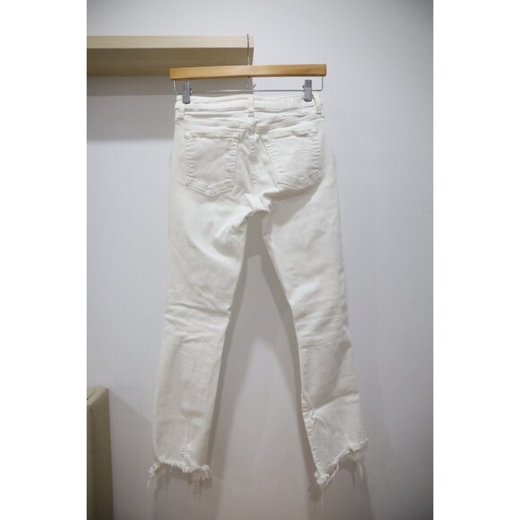 R13 Womens Size 25 Kick Crop Jeans Distressed Garret White Italy Denim Luxury - Picture 3 of 14
